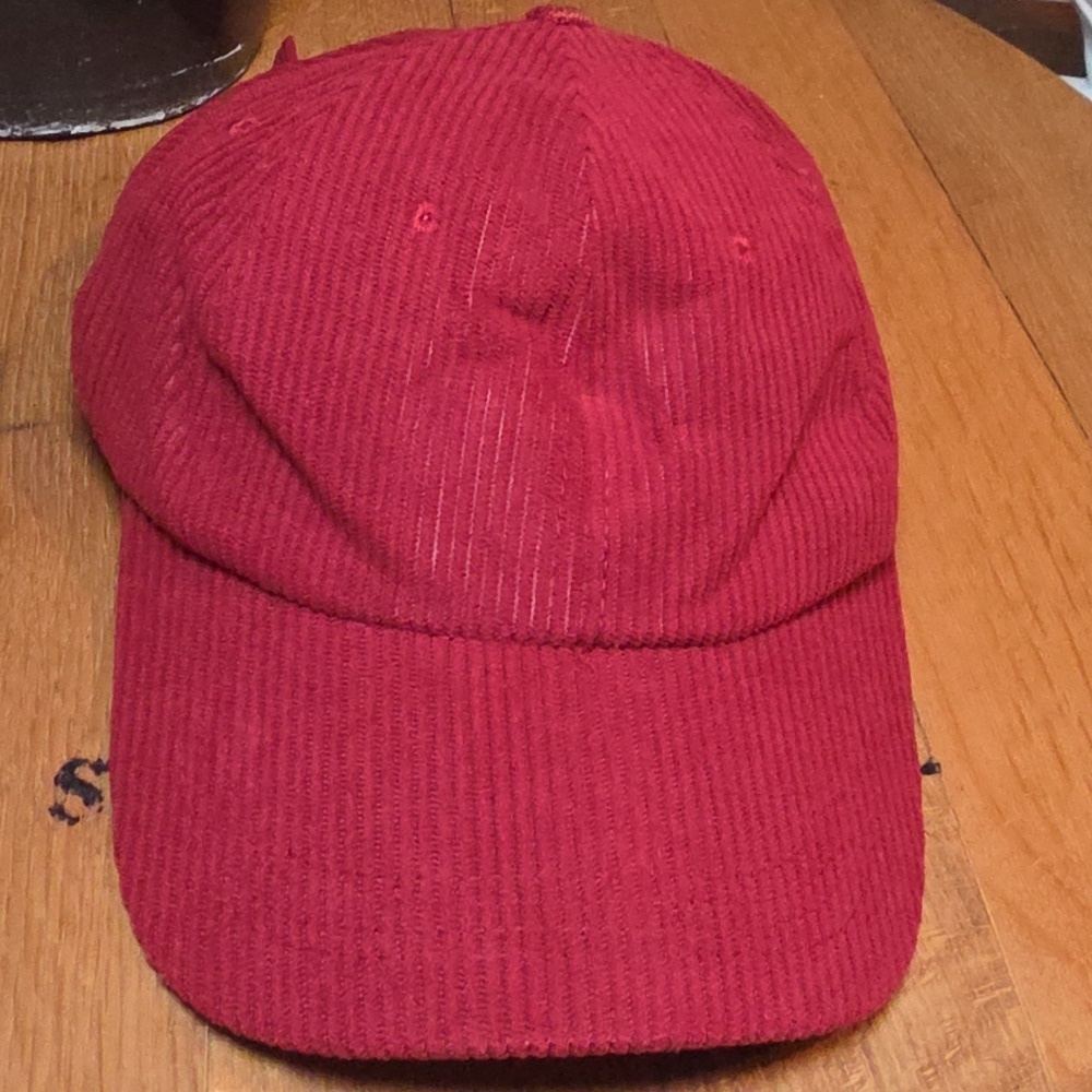 New Unisex Red Corduroy Baseball Cap Fall Autumn Winter Hat Mens Womens - Picture 3 of 10